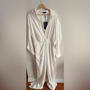 PrettyLittleThing White Jumpsuit Size 8